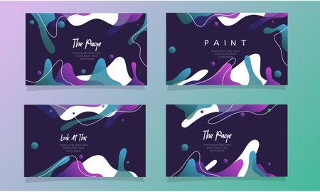 Set of business cards with abstract background. Vector illustration for your designのイラスト素材