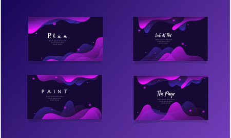 Set of business cards with abstract wavy background. Vector illustration.のイラスト素材