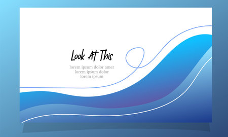 Business card template with blue abstract waves. Vector illustration eps10のイラスト素材