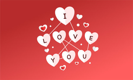 I love you, valentine's day card, vector illustrationのイラスト素材