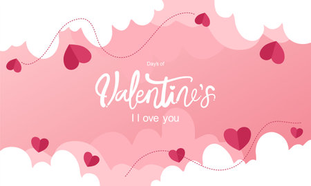 Valentine's day greeting card with hearts. Vector illustration.のイラスト素材