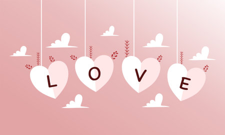 Valentine's day background with hearts and space for your textのイラスト素材