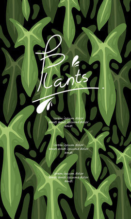 Tropical leaves on black background. Vector illustration for your designのイラスト素材