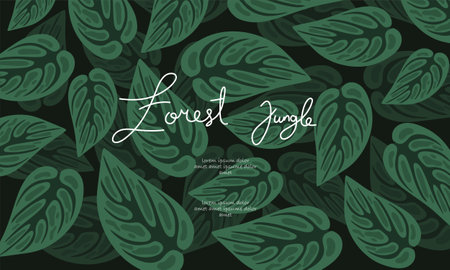 Tropical leaves background. Hand drawn vector botanical illustration.のイラスト素材