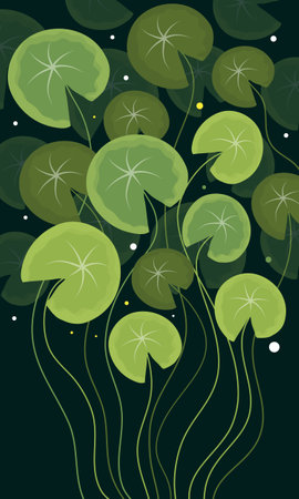 Background with green leaves. Vector illustration in a flat style. Eps 10のイラスト素材