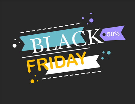 Black Friday Sale banner design template. Special offer. Vector illustration.のイラスト素材
