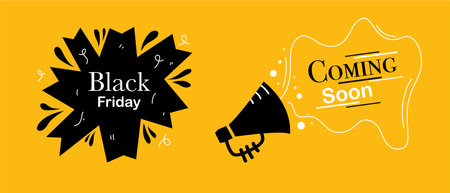 Black friday sale banner with megaphone. Vector illustration.のイラスト素材