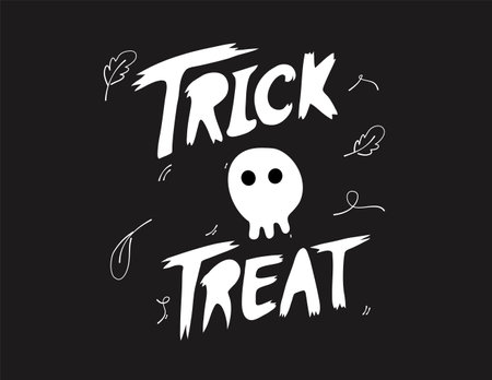 Trick or Treat - Halloween lettering phrase. Vector illustration.のイラスト素材