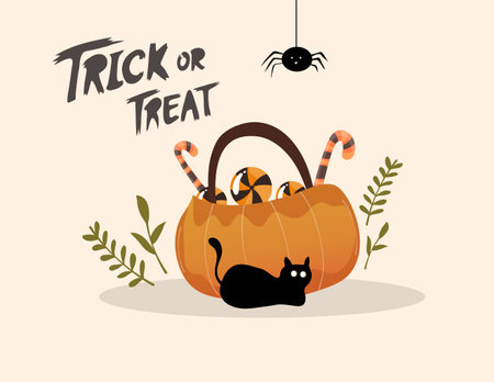 Halloween design over beige background, vector illustration. Flat design.のイラスト素材