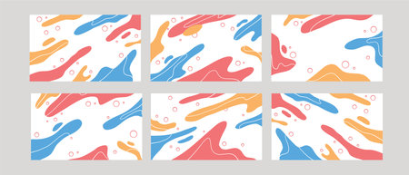 Set of abstract hand drawn backgrounds. Vector illustration for your design.のイラスト素材