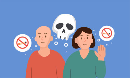 A conceptual illustration vector for World No Tobacco Day, powerful stop smoking message. This artwork emphasizes the harmful effects of smoking and promotes awareness about quitting tobacco for better health. Ideal for campaigns, health awareness materials, and anti-smoking postersのイラスト素材
