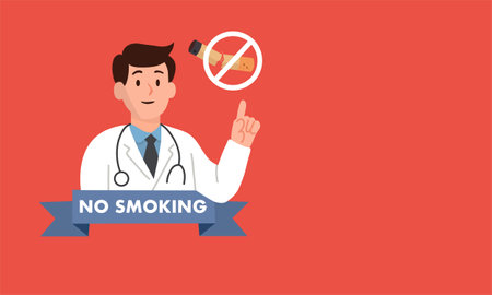 A conceptual illustration vector for World No Tobacco Day, powerful stop smoking message. This artwork emphasizes the harmful effects of smoking and promotes awareness about quitting tobacco for better health. Ideal for campaigns, health awareness materials, and anti-smoking postersのイラスト素材