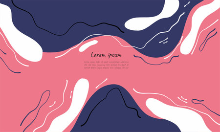 Abstract background with liquid shapes. Vector illustration. Can be used for advertisingeting, presentation.のイラスト素材