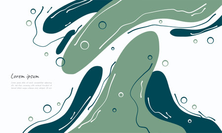 Abstract background with hand drawn waves. Vector illustration in flat style.のイラスト素材