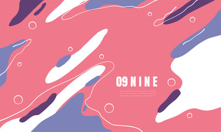 Abstract background with wavy liquid shapes and lines. Vector illustration.のイラスト素材