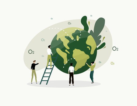 earth vector design for environment ozone and earth day eventのイラスト素材