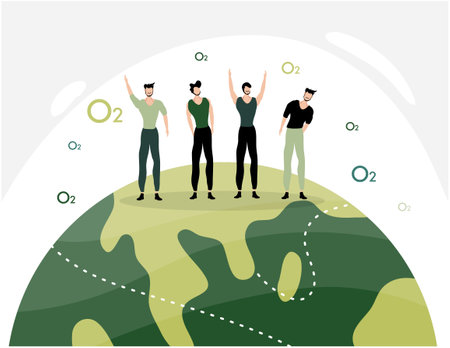 earth vector design for environment ozone and earth day eventのイラスト素材