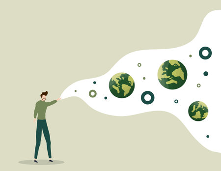 earth vector design for environment ozone and earth day eventのイラスト素材