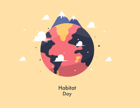 habitat vector illustration for habitat day design vectorのイラスト素材