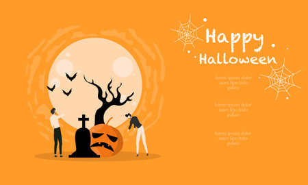 halloweeen vector design for halloween event resourcesのイラスト素材