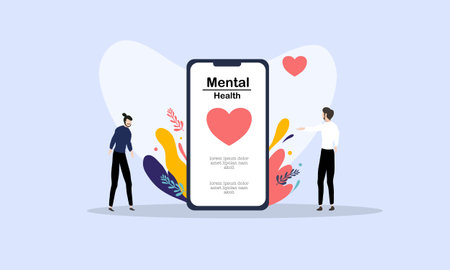 mental health illustration vector design for mental health day event