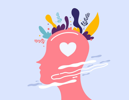 mental health illustration vector design for mental health day eventのイラスト素材