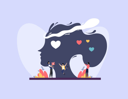mental health illustration vector design for mental health day eventのイラスト素材