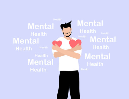 mental health illustration vector design for mental health day eventのイラスト素材