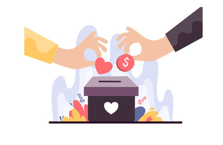 International day of charity hand drawn illustration vector designのイラスト素材