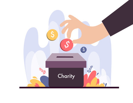International day of charity hand drawn illustration vector designのイラスト素材