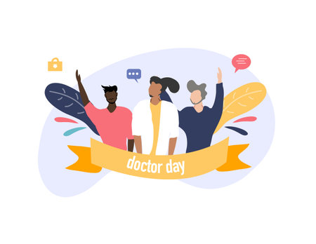 doctor and nurses illustration vector  design for doctor nurses dayのイラスト素材