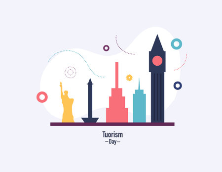 tourism day illustration vector design for tourism event vectorのイラスト素材