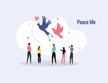 peace day illustration vector design for day of peace event vectorのイラスト素材