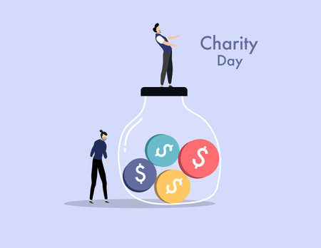 International day of charity hand drawn illustration vector designのイラスト素材