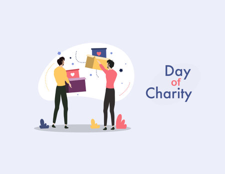 day of charity illustration vector design for charity day event vectorのイラスト素材