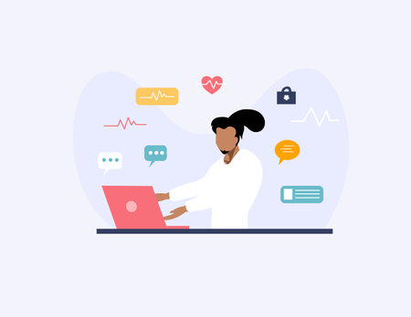 doctor and nurses illustration vector  design for doctor nurses dayのイラスト素材