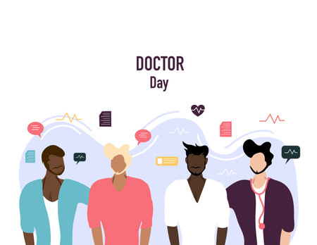doctor and nurses illustration vector  design for doctor nurses dayのイラスト素材