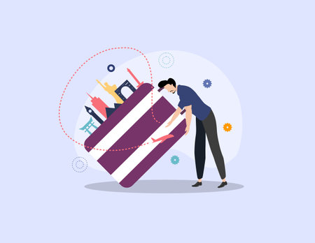 tourism day illustration vector design for tourism event vectorのイラスト素材