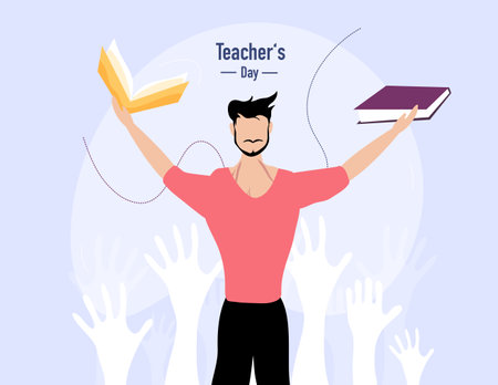 teacher's day illustration vector design for teacher eventのイラスト素材