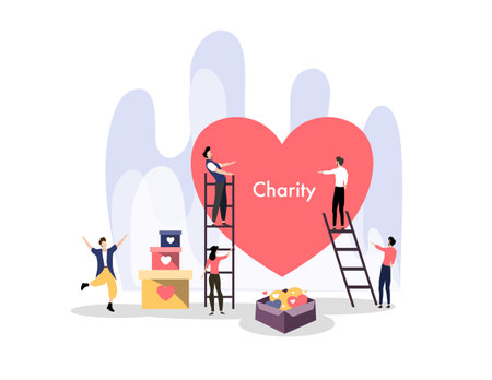 International day of charity hand drawn illustration vector designのイラスト素材