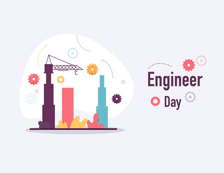 engineer day illustration vector design for day of engineer event vectorのイラスト素材