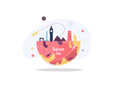 tourism day illustration vector design for tourism event vectorのイラスト素材