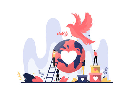 peace day illustration vector design for day of peace event vectorのイラスト素材