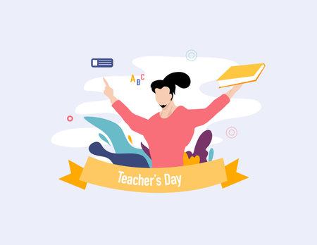 teacher's day illustration vector design for teacher eventのイラスト素材