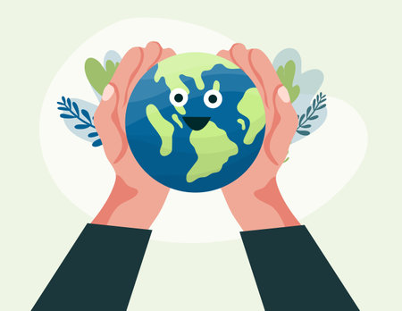 earth vector design for ozone and earth day eventのイラスト素材