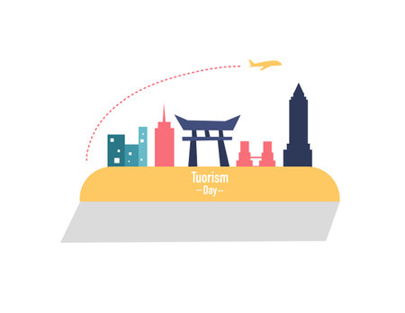tourism day illustration vector design for tourism event vectorのイラスト素材