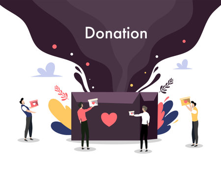 International day of charity hand drawn illustration vector designのイラスト素材