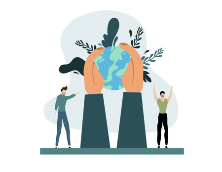 earth vector design for ozone and earth day eventのイラスト素材