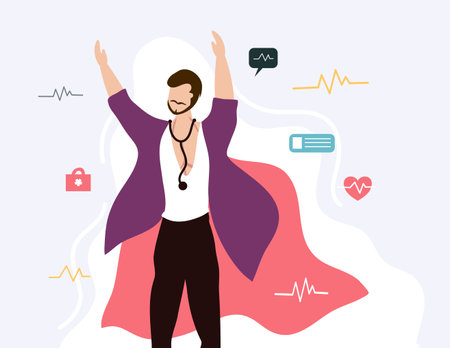 doctor and nurses illustration vector  design for doctor nurses dayのイラスト素材