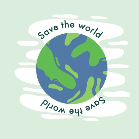earth illustration vector design for ozone and earth day eventのイラスト素材